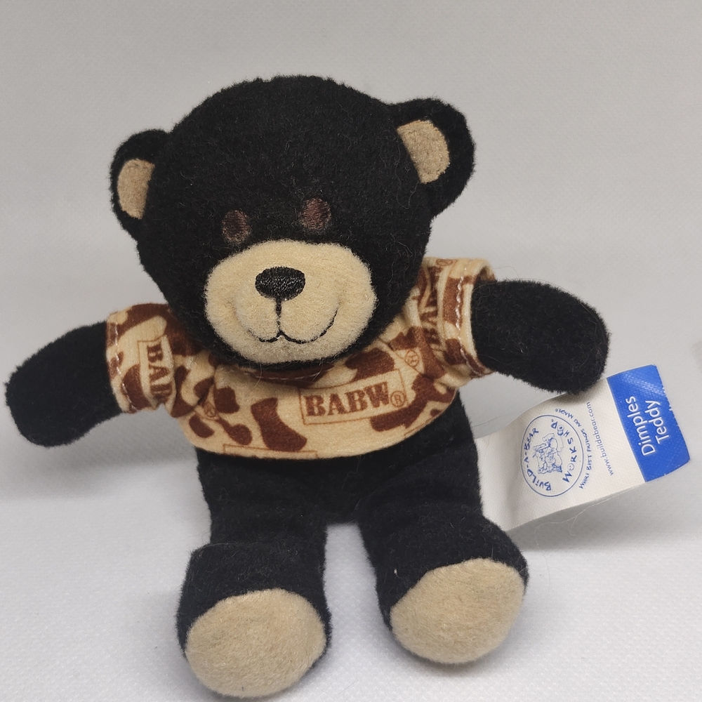 Cute Black Teddy Bear with Brown Shirt